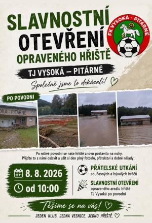 Slavnostní otevření opraveného hřiště - Pitárné